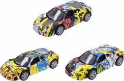 Kovinski avto z grafiti 9 cm na vzvratni pogon