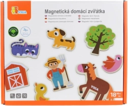 Viga leseni magnetki domače živali – 20 kosov