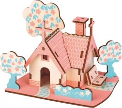 Woodcraft lesene 3D sestavljanke ameriška koča