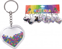 Akrilni obesek za ključe s bleščicami – srce