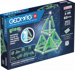 Svetleče reciklirane magnetne kocke 60 kosov Geomag Glow