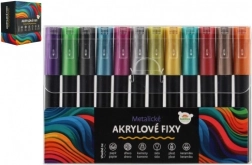 Akrilne kovinske flomastre 12 kosov za univerzalno uporabo