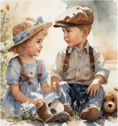 Diamantno slikanje Prijateljstvo 30 × 40 cm