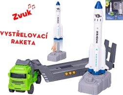 Friction-powered truck with rocket and missile, with sounds
