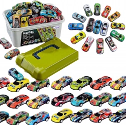 Set tekmovalnih avtomobilčkov WOOPIE v škatli, 50 kosov