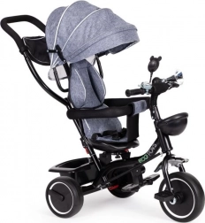 Otroški tricikel z vrtljivim sedežem in streho ECOTOYS siva