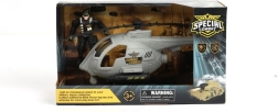 Vojaški helikopter s figurico in dodatki