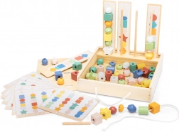 Lesena sortirna in nizalna set perlic