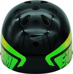 Kolesarska čelada Dazzler črna z zeleno-rumenimi elementi – velikost M