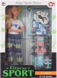 Gibljiva punčka s fitnes dodatki