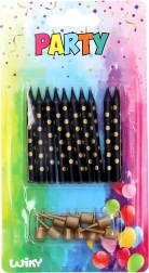 Svečke s podstavki z zlatimi pikami, 10 kos