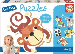Educa baby puzzle Divje živali 5v1 (3–5 koščkov)