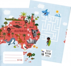 Šolski zvezek A5, 10 listov, karo 10 × 10 mm – Avstralija