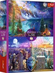 Puzzle 2x500 – izlet po Ameriki TREFL
