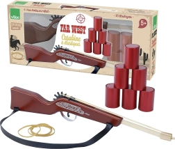 Vilac puška Divji zahod – lesena igrača z elastikami za streljanje na pločevinke