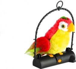 Govoreči papagaj Pleciuga – interaktivna plišasta igrača, rdeča