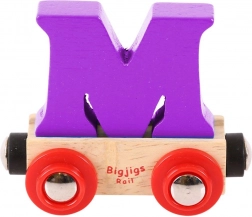 Leseni vagonček s črko M BIGJIGS RAIL