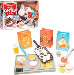 Melissa & Doug Flip & Fry komplet za peko na žaru s hrano, ki spreminja barvo, 27-delni