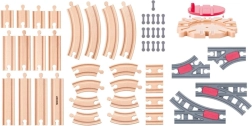Komplet lesenih vlakovnih tirov z obračališčem – 50 kosov