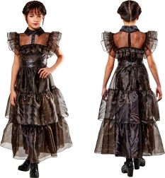 Pustni kostum – dekliška obleka WEDNESDAY Rave’n Dance 134–140 cm