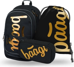 SET 3 kosi BAAGL Core Metallic Bronze: nahrbtnik, peresnica, vrečka