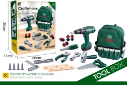 Nahrbtnik malega mojstra z orodjem in vrtalnikom