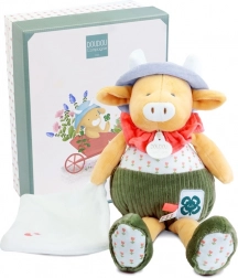 Doudou darilni set kravica Aneth z odejo zelena 28 cm
