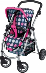 woopie royal voziček za punčke s 4 kolesi in nastavljivim sedežem