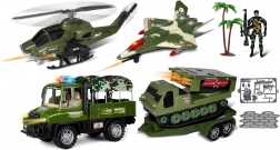 Vojaško konvojno vozilo s prikolico in vojakom 63 cm