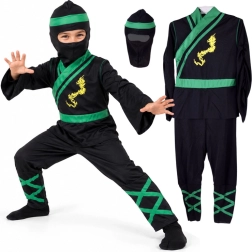 Otroški kostum ninja z zelenimi detajli, velikost M