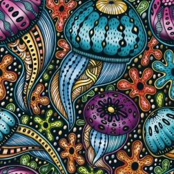 Kvadratne sestavljanke Q Life Pisane meduze 72 kosov