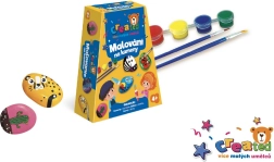 Komplet za slikanje na kamenčke z barvami in čopiči v škatli 19 × 14 × 5 cm