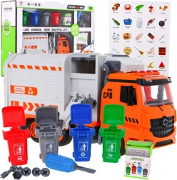 Interaktivni smetarski tovornjak za otroke 3+ s 4 zabojniki in karticami za ločevanje odpadkov