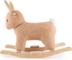 Bieco gugalni zajček Fine iz buklé na lesenih smučkah