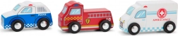 Komplet lesenih reševalnih vozil za otroke