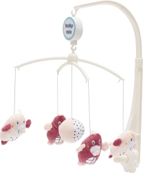 Vrtiljak nad posteljico Baby Mix krtki roza