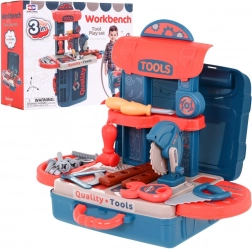 Komplet orodja 3v1 za otroke s kovčkom, delovno mizo in mizico