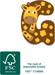 Small Foot lesena črka G žirafa