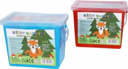 Barvne kredice za pločnik v vedru – 15 kos