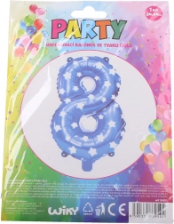 Moder napihljiv balon v obliki številke 8 z zvezdicami