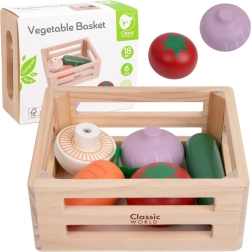 Classic World Lesena košara z zelenjavo