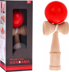 Lesena igrača Kendama z rdečo kroglo za otroke 3+ in odrasle