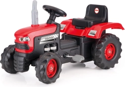 Velik rdeč traktor na pedala Dolu
