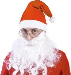 Dolga snežno bela Božičkova brada na elastiko