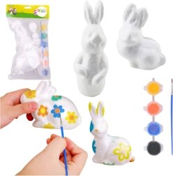 Set za slikanje okusov iz stiropora 4 zajci z barvami in čopičem