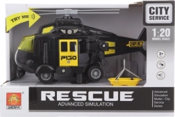 črn helikopter na baterije z lučmi in zvoki