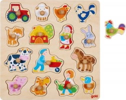 Goki lesena vstavljanka – življenje na kmetiji