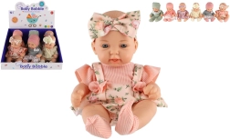 Dojenček – punčka s trdim plastičnim telesom 26 cm – mešanica oblačil, komplet 6 kosov