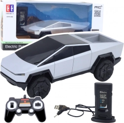 RC pick-up z LED lučmi – futuristični srebrni model