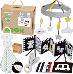 Izobraževalni montessori box 7v1 za novorojenčke 0–2 meseca WOOPIE GREEN